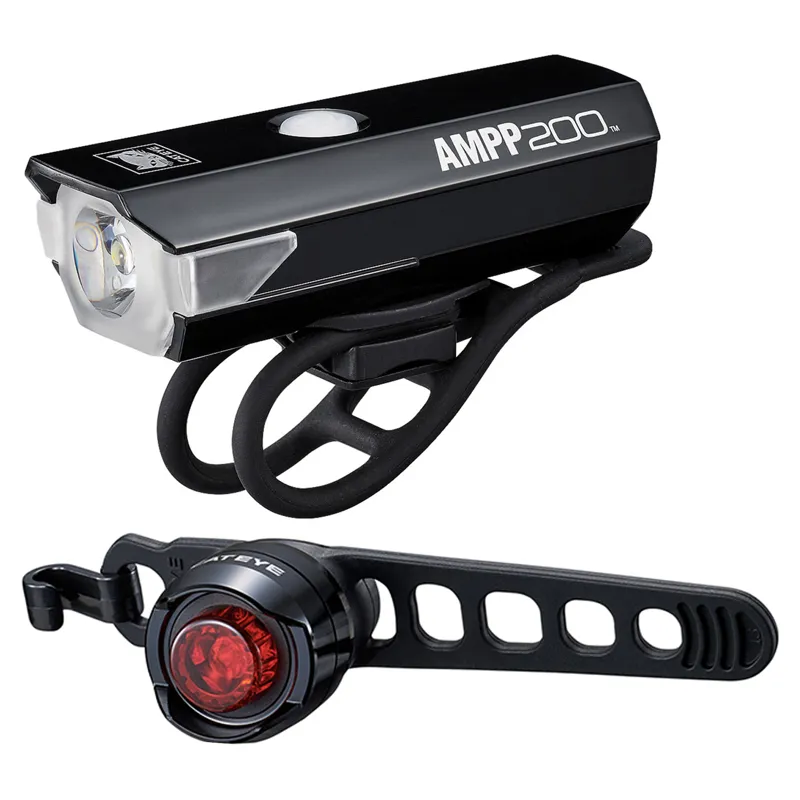 Cateye Ampp 200 Orb Rechargable Bike Light Set