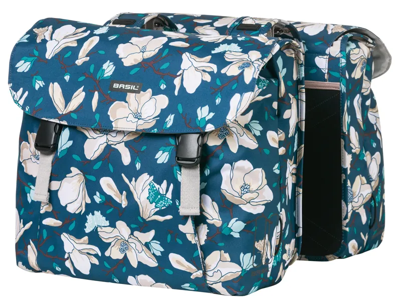 Basil Magnolia Double Rear Bicycle Bag in Blue