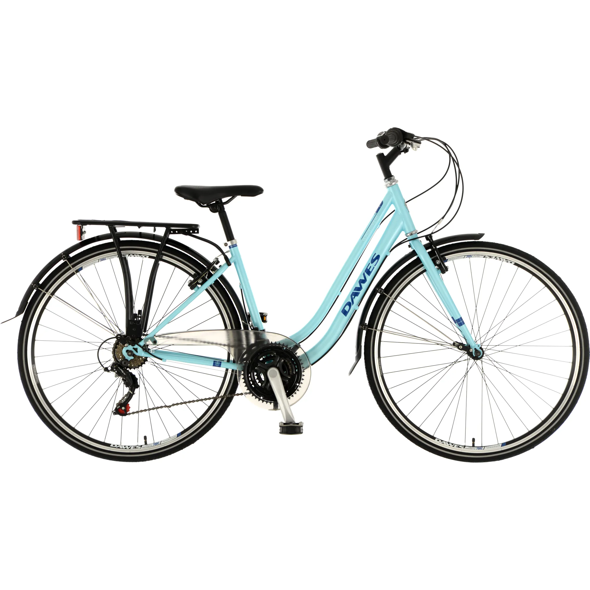 Dawes Windermere Low Step Urban Hybrid Bike in Light Blue