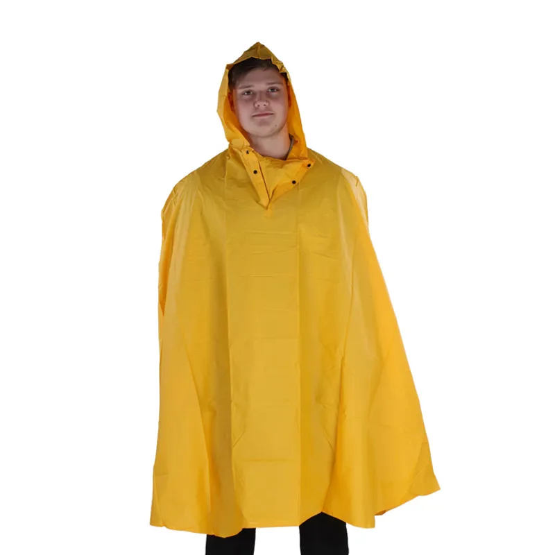 ETC Adult Rain Cape with Hood in Yellow