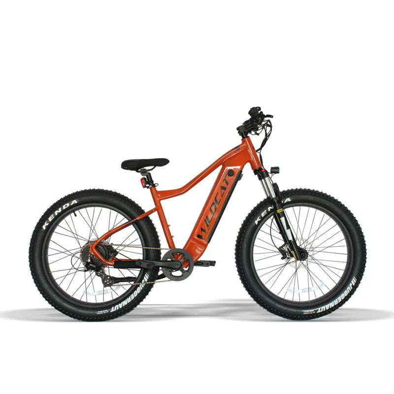 Wildcat Fat Panther E-MTB 18 x 26 Electric Bike : Orange  4 inch tyres