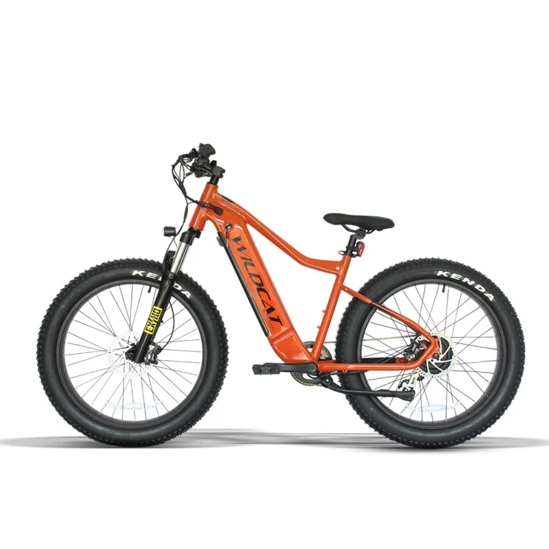 Wildcat Fat Panther E-MTB 18 x 26 Electric Bike : Orange  4 inch tyres-1