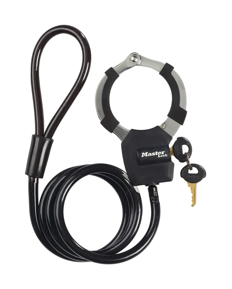 Master Lock Street Cuff + Cable 8mm X 1m Key Lock 8275 4 Pcs Black